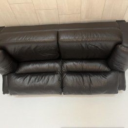 Black Leather Couch Set 2