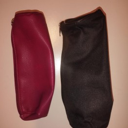 Federmäppchen Bordeaux/rosa und schwarz  2