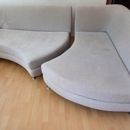 Sofa Couch zum Verschenken Grau bestehend aus 2 Teilen