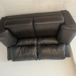 Black Leather Couch Set 1