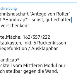 Wohnlandschaft mit Handicap zu verschenken!!